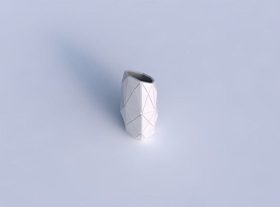 Vase bent hexagon with triangle plates 3D print model_1