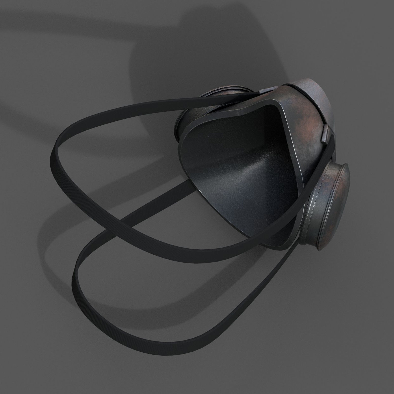 Gas mask respirator scifi futuristic 3d model  Low-poly 3D model_7