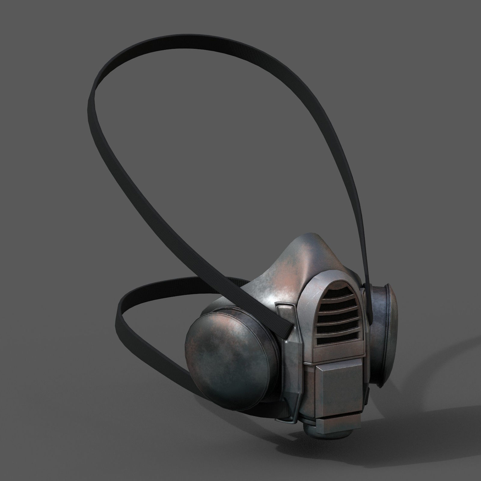 Gas mask respirator scifi futuristic 3d model  Low-poly 3D model_4