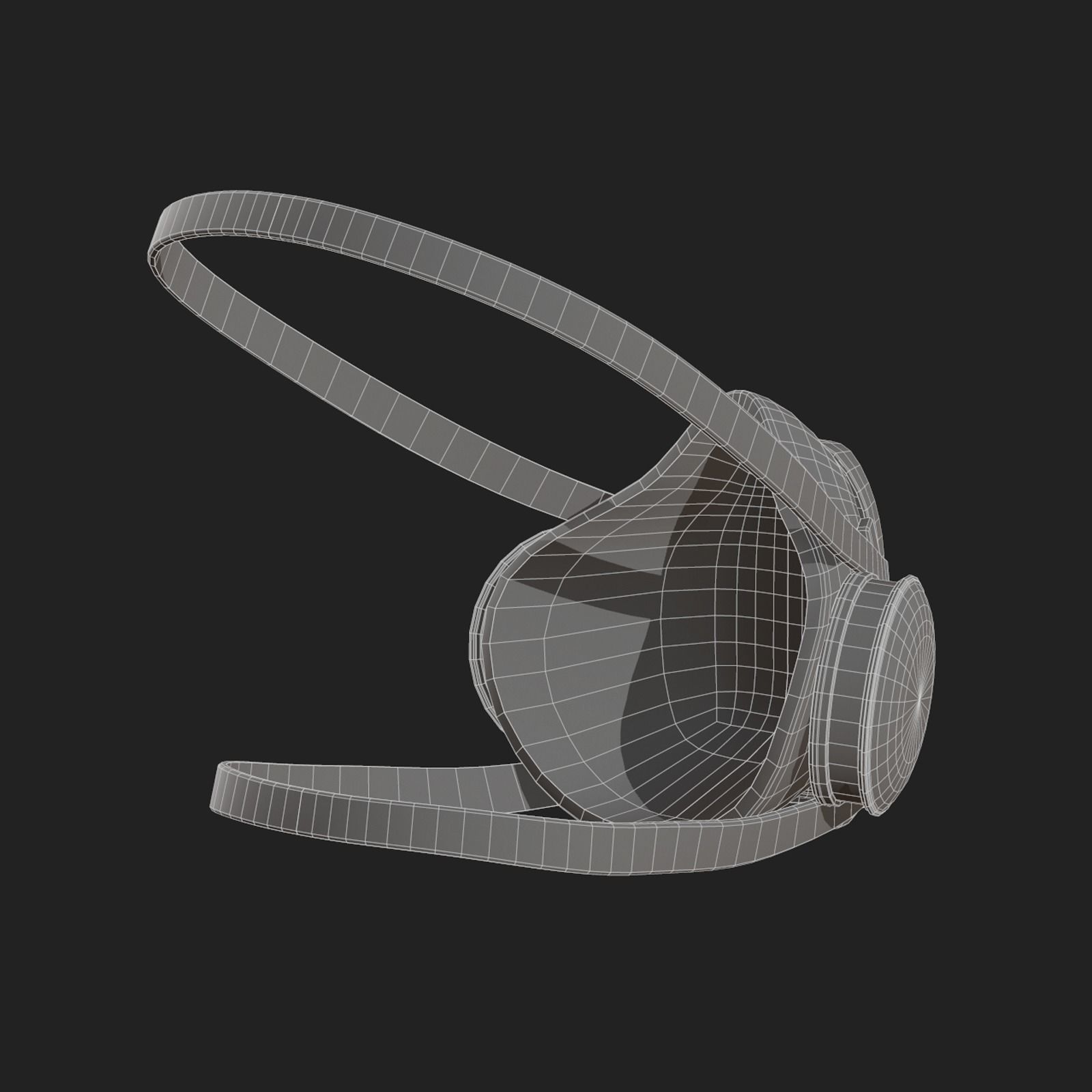 Gas mask respirator scifi futuristic 3d model  Low-poly 3D model_10