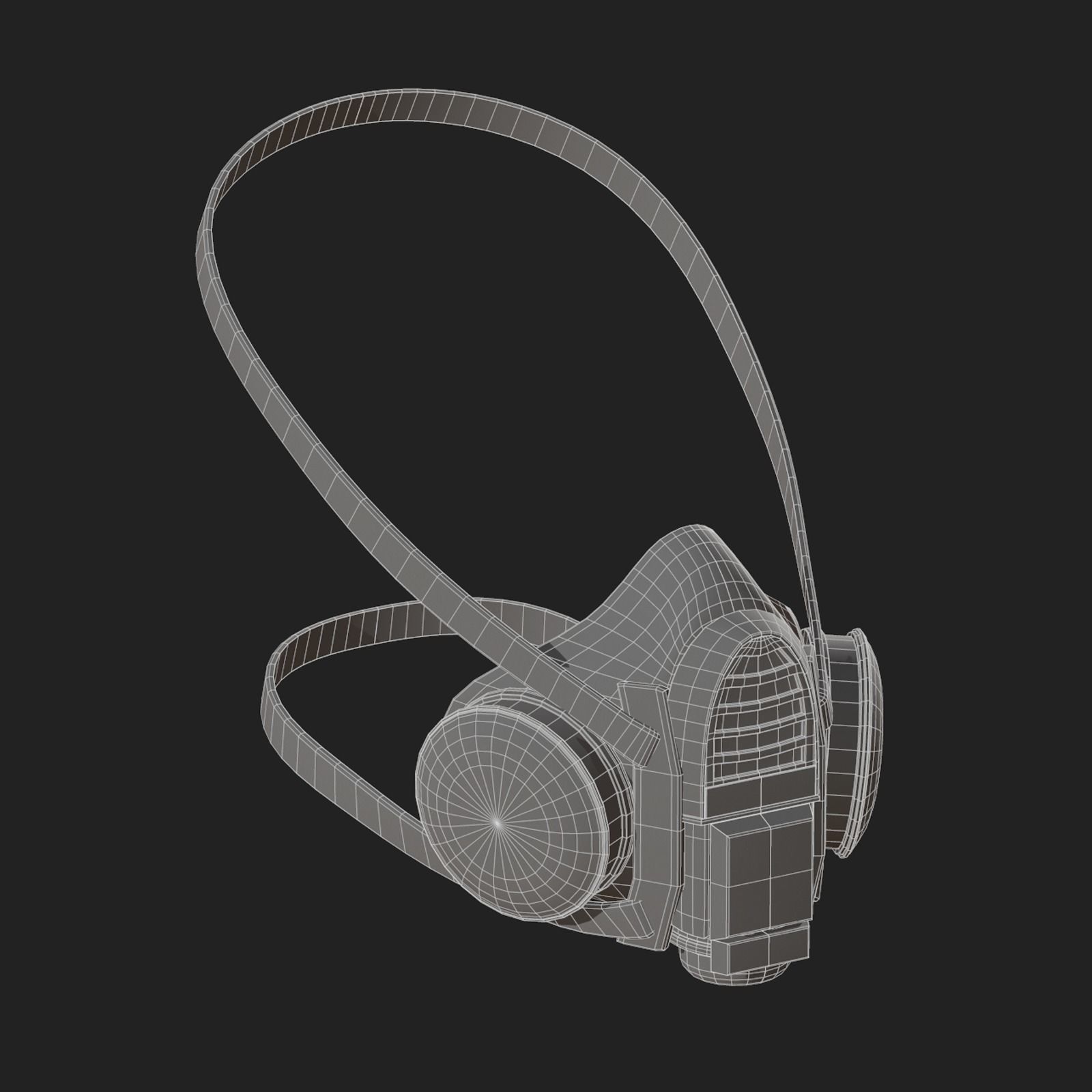 Gas mask respirator scifi futuristic 3d model  Low-poly 3D model_9