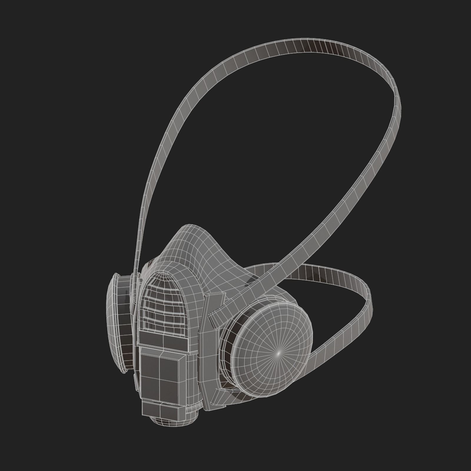 Gas mask respirator scifi futuristic 3d model  Low-poly 3D model_11