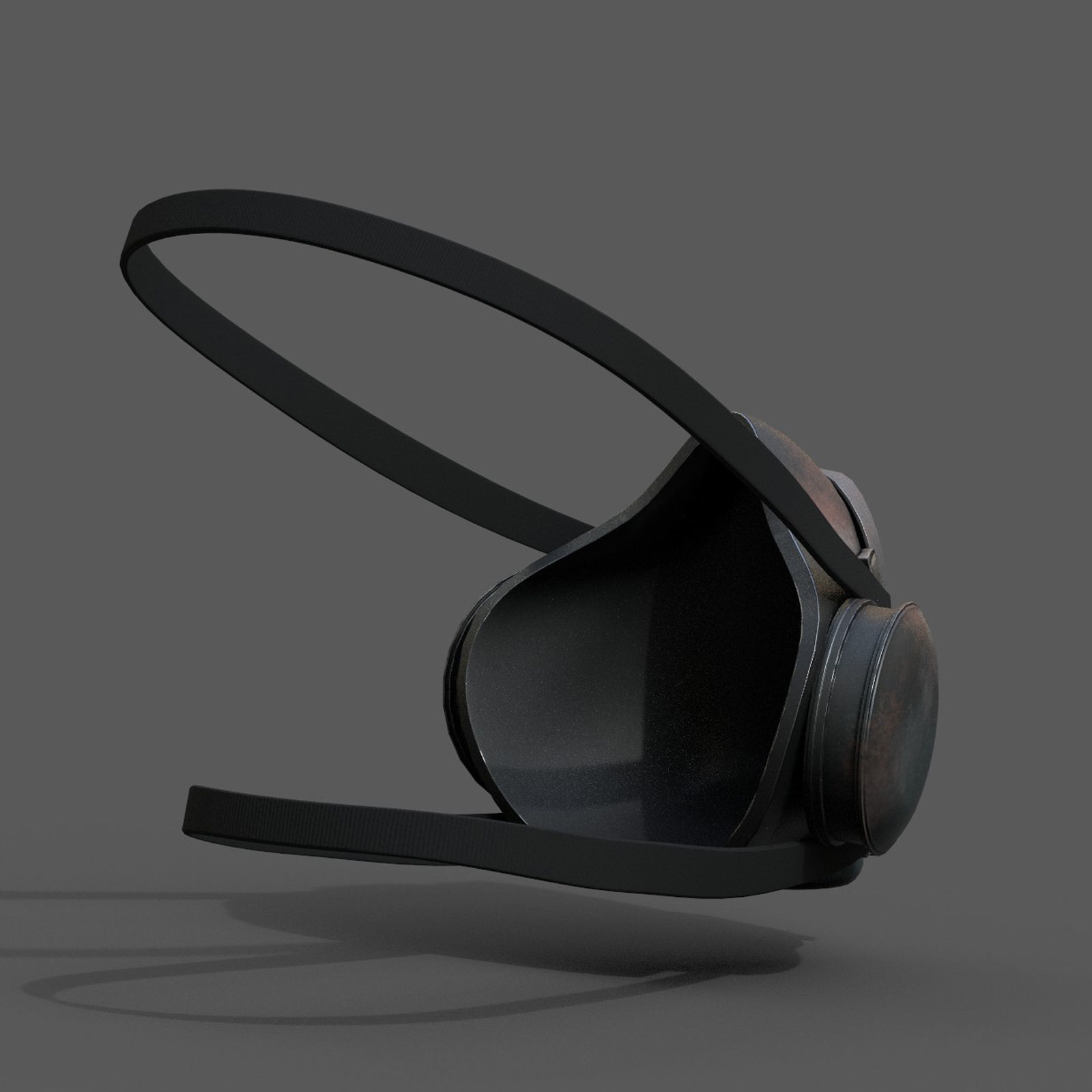 Gas mask respirator scifi futuristic 3d model  Low-poly 3D model_8