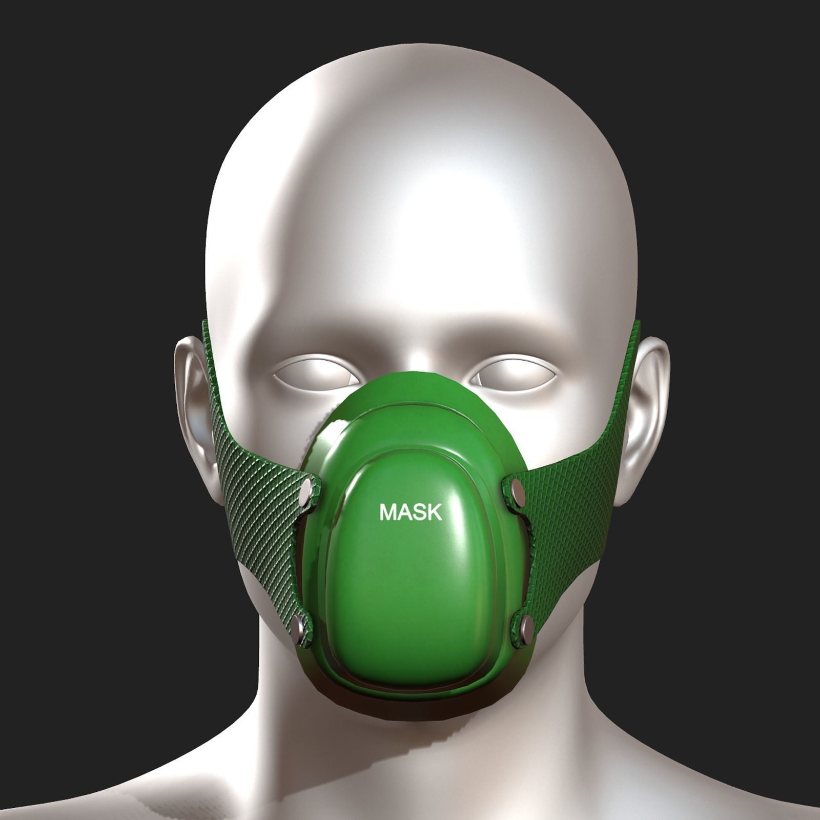 Gas mask respirator scifi futuristic 3d model  Low-poly 3D model_2
