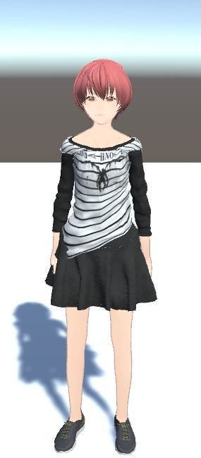 Unity Humanoid Model Anime008 Free 3D model_1