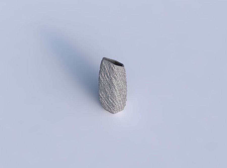 Vase bent hexagon with twisted diagonal dents and bulges 3D print model_6