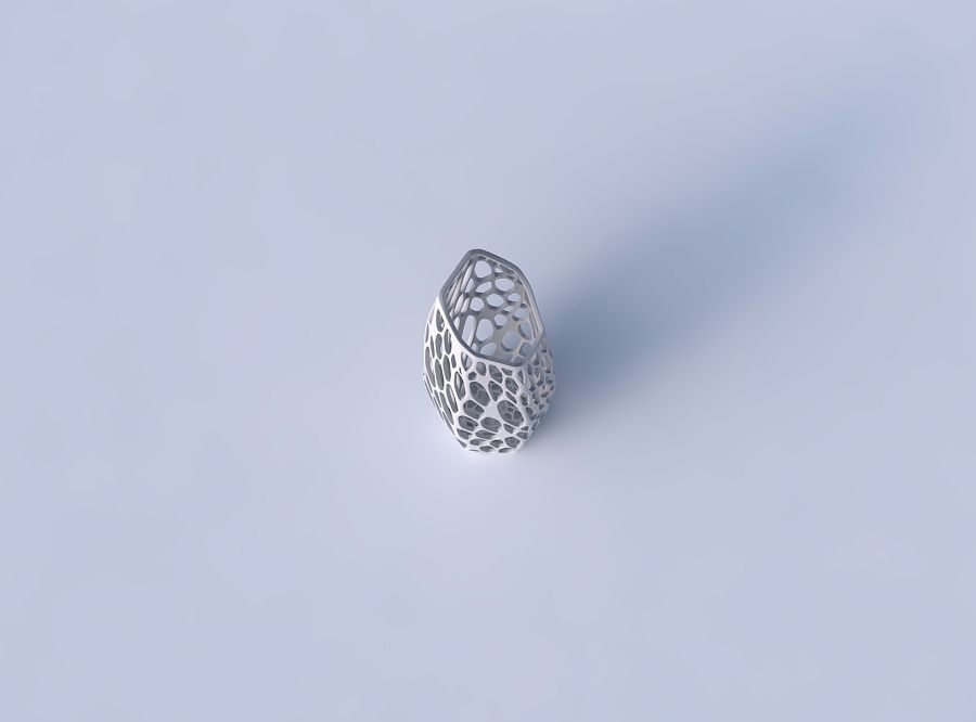 Vase bent hexagon with twisted organic lattice 3D print model_2