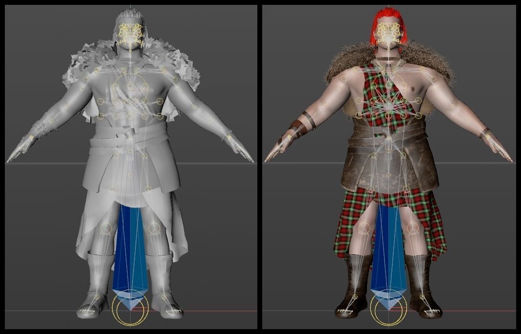 Gallowglass - Scottish Highlander Warrior Male 3D model_10