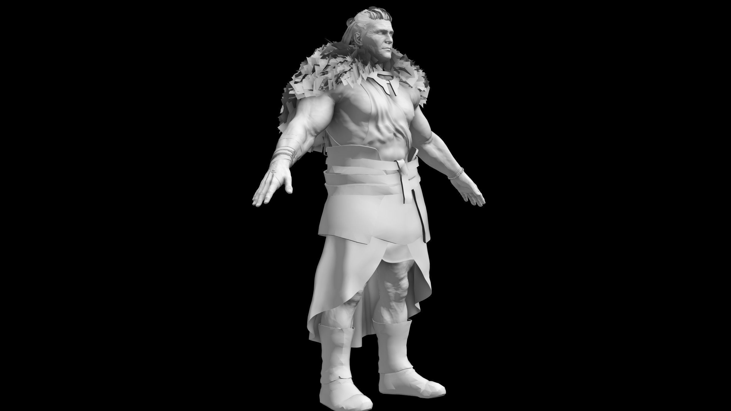 Gallowglass - Scottish Highlander Warrior Male 3D model_3