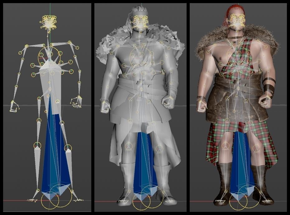 Gallowglass - Scottish Highlander Warrior Male 3D model_11