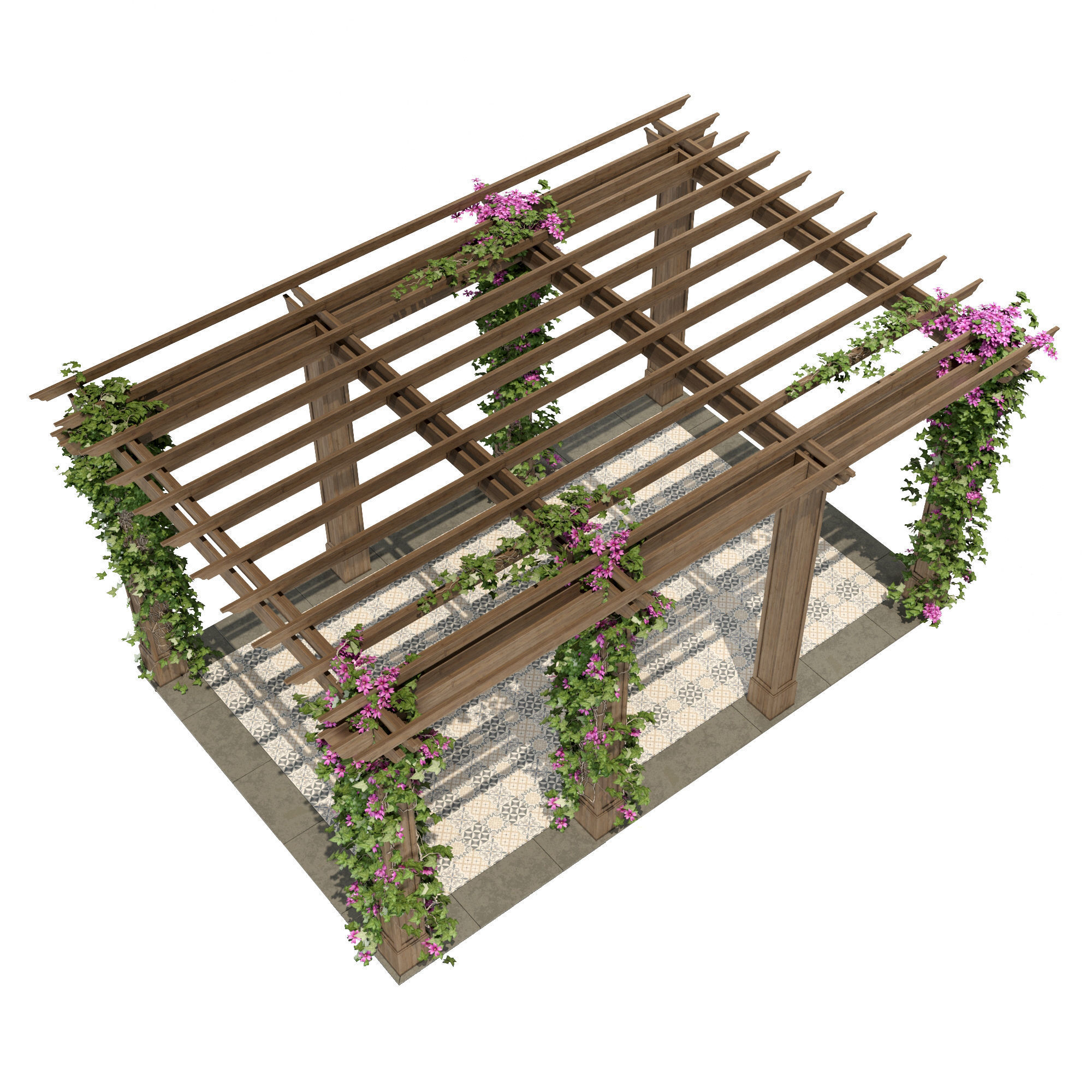 Pergola design plans 3D model_2