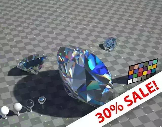 Diamond Shader  - VRay shader - FREE DIAMOND OBJ -  Texture