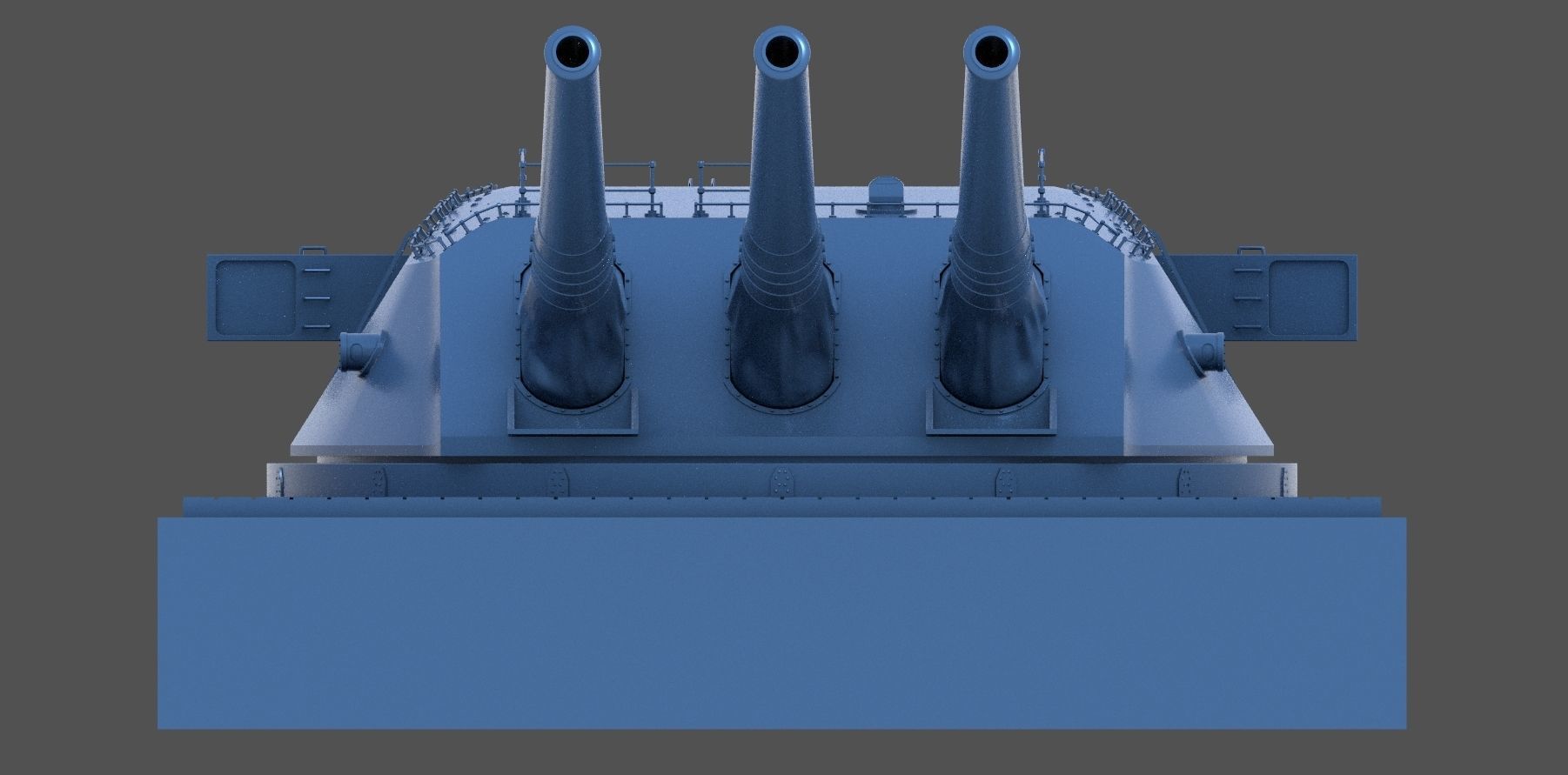 Yamato Type94 main turret - Personal license - 1-72 scale 3D print model_9