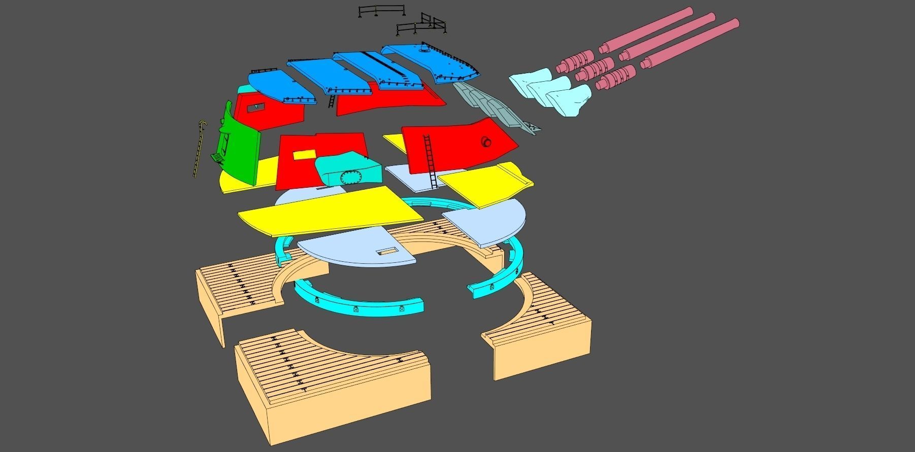 Yamato Type94 main turret - Personal license - 1-72 scale 3D print model_12