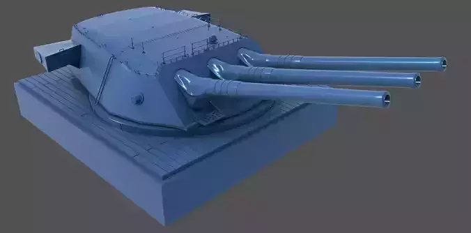 Yamato Type94 main turret - Personal license - 1-72 scale 3D print model
