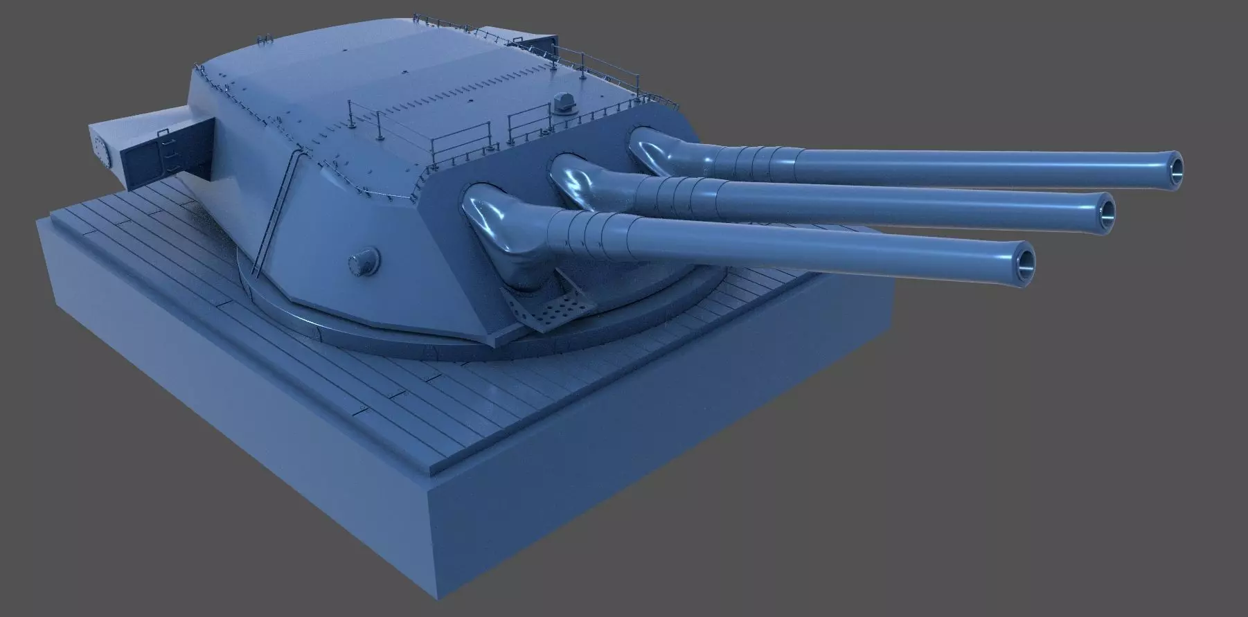 Yamato Type94 main turret - Personal license - 1-72 scale 3D print model_0