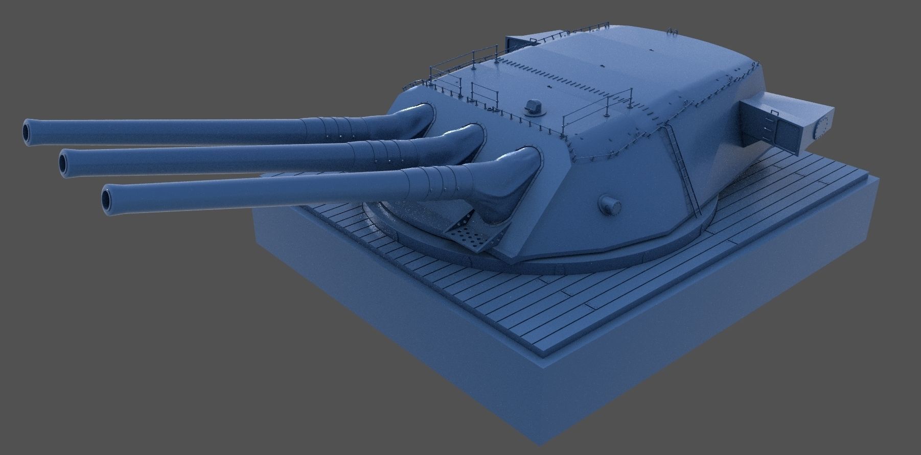 Yamato Type94 main turret - Personal license - 1-72 scale 3D print model_4