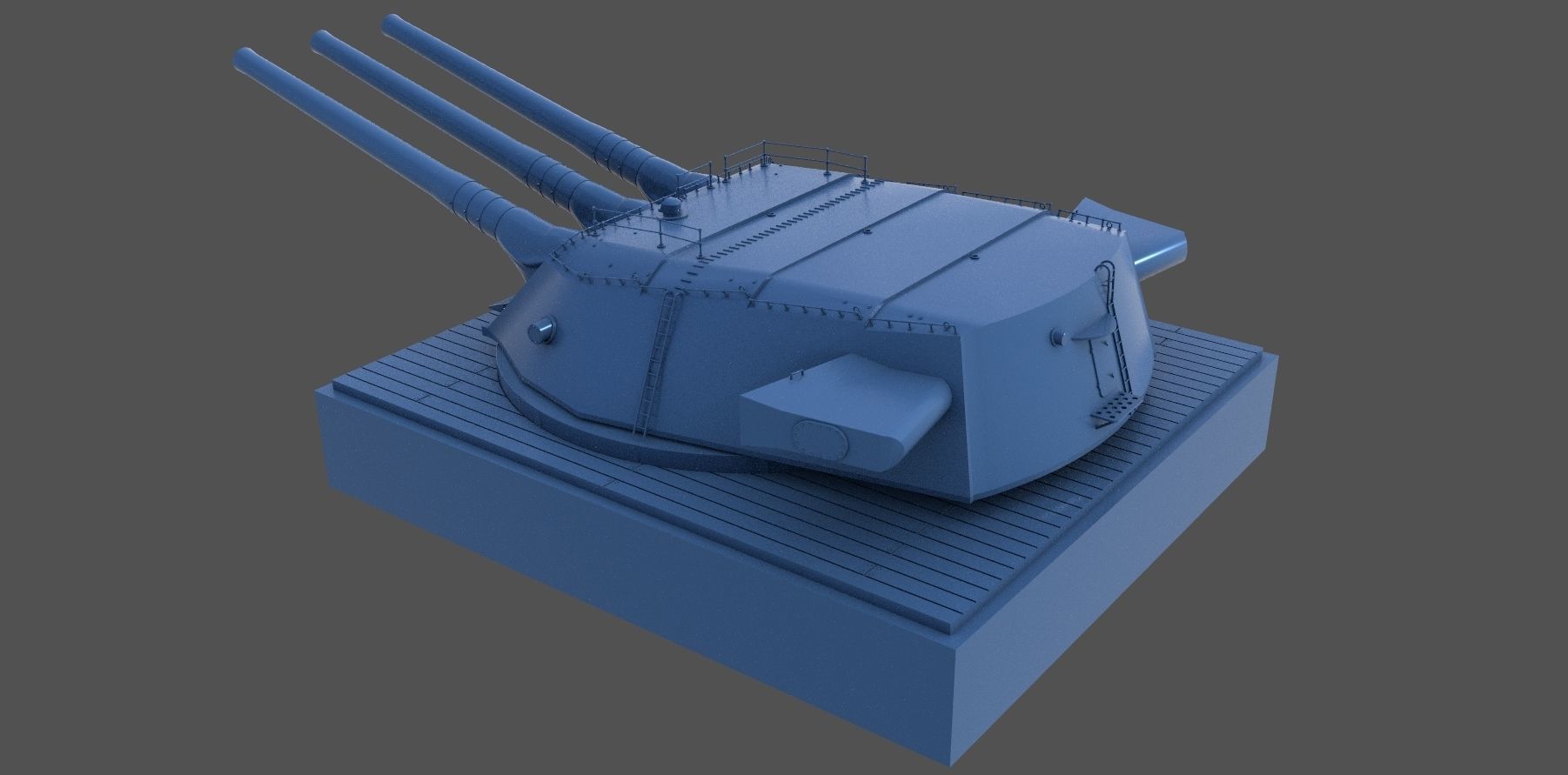 Yamato Type94 main turret - Personal license - 1-72 scale 3D print model_3