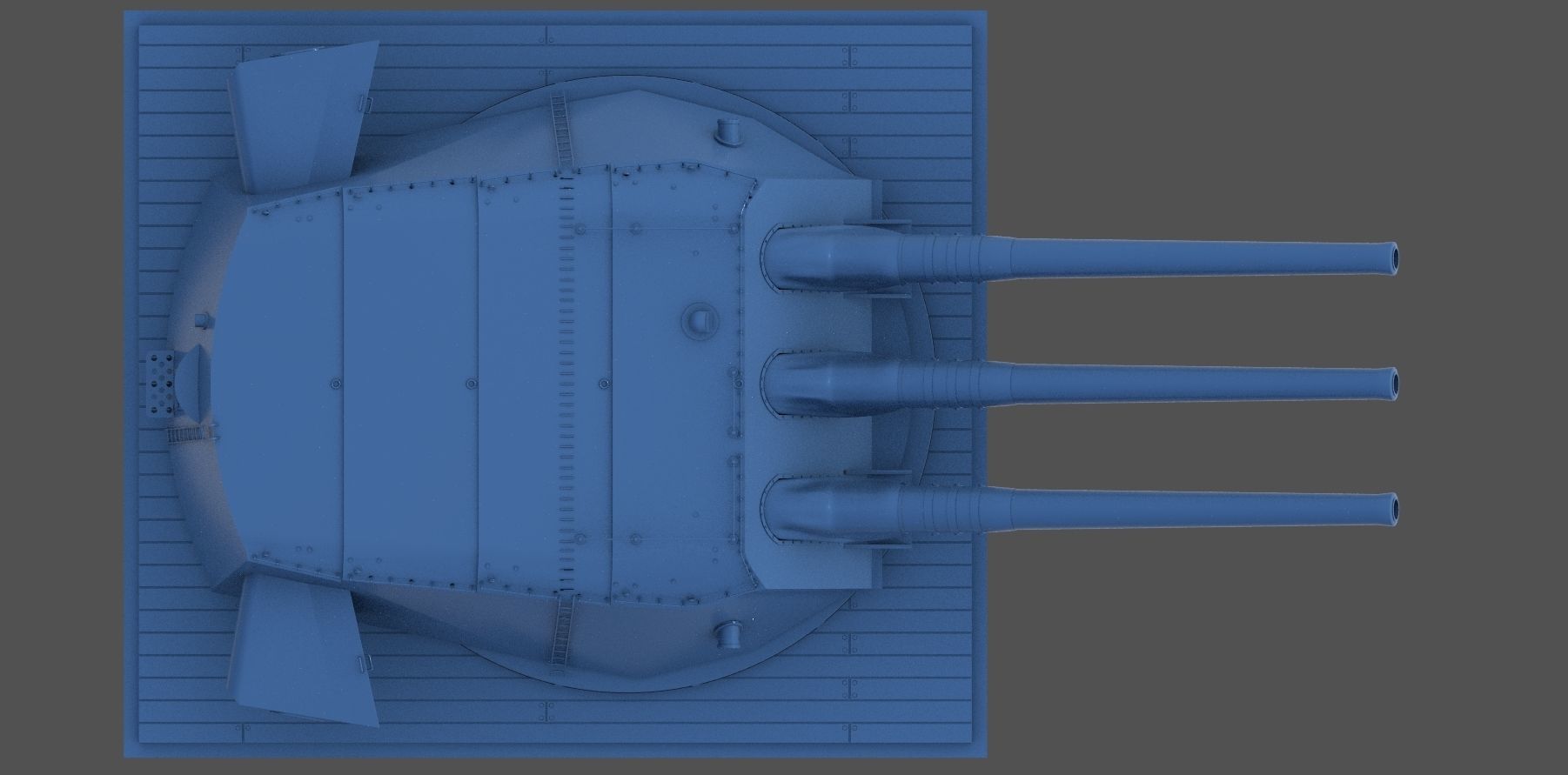 Yamato Type94 main turret - Personal license - 1-72 scale 3D print model_8