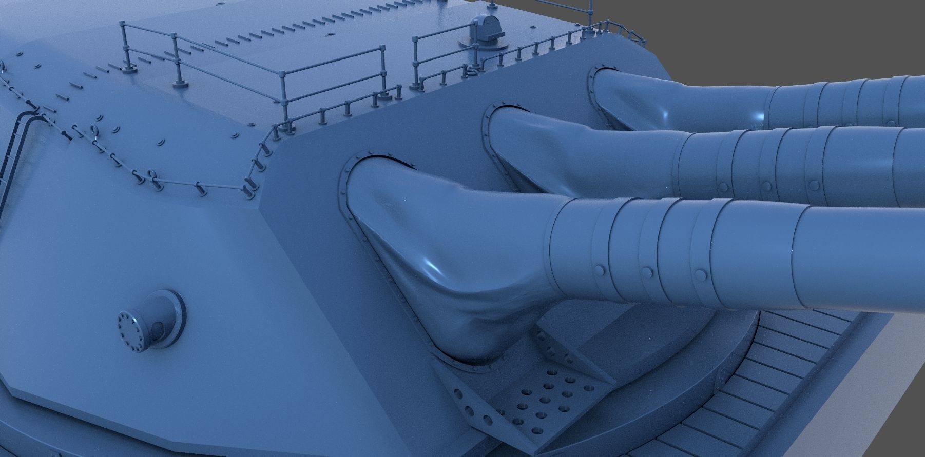Yamato Type94 main turret - Personal license - 1-72 scale 3D print model_5