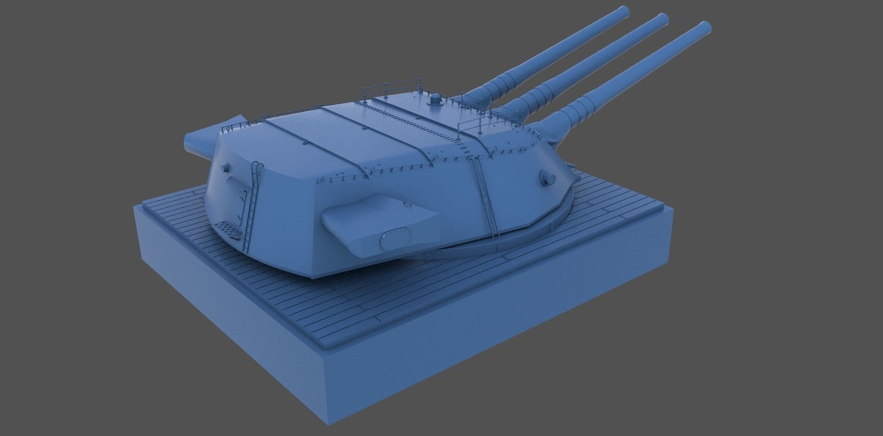 Yamato Type94 main turret - Personal license - 1-72 scale 3D print model_2