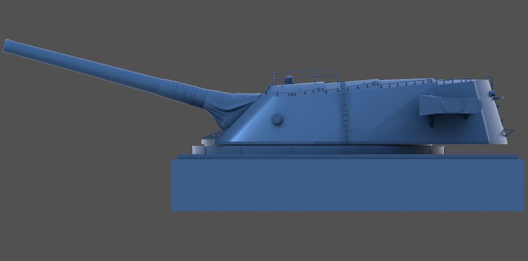 Yamato Type94 main turret - Personal license - 1-72 scale 3D print model_7