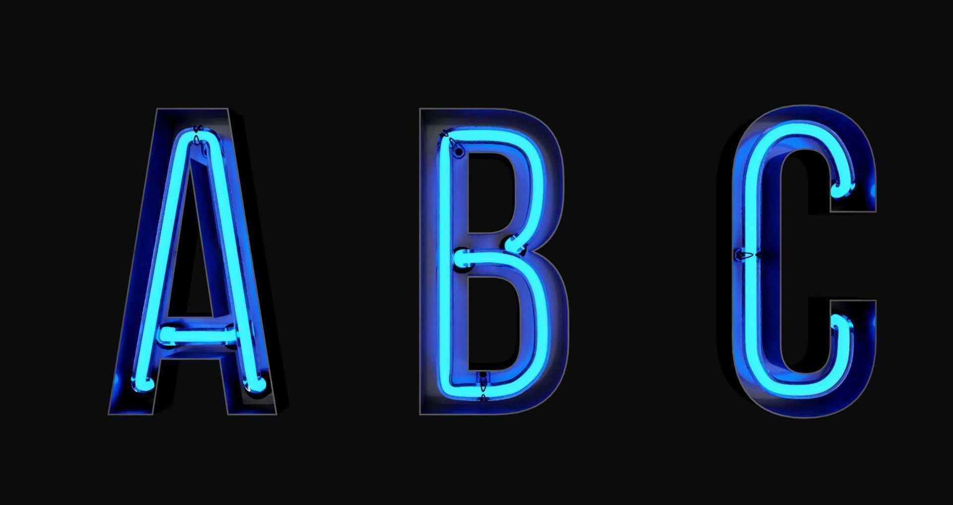 Neon Typography 2 3D model_2