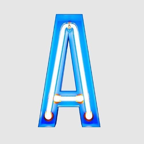 Neon Typography 2 3D model