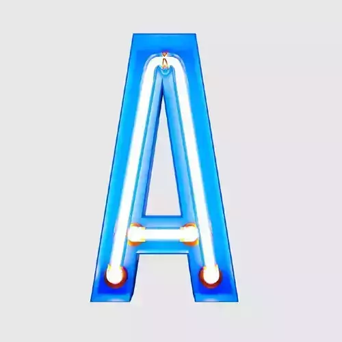 Neon Typography 2 3D model