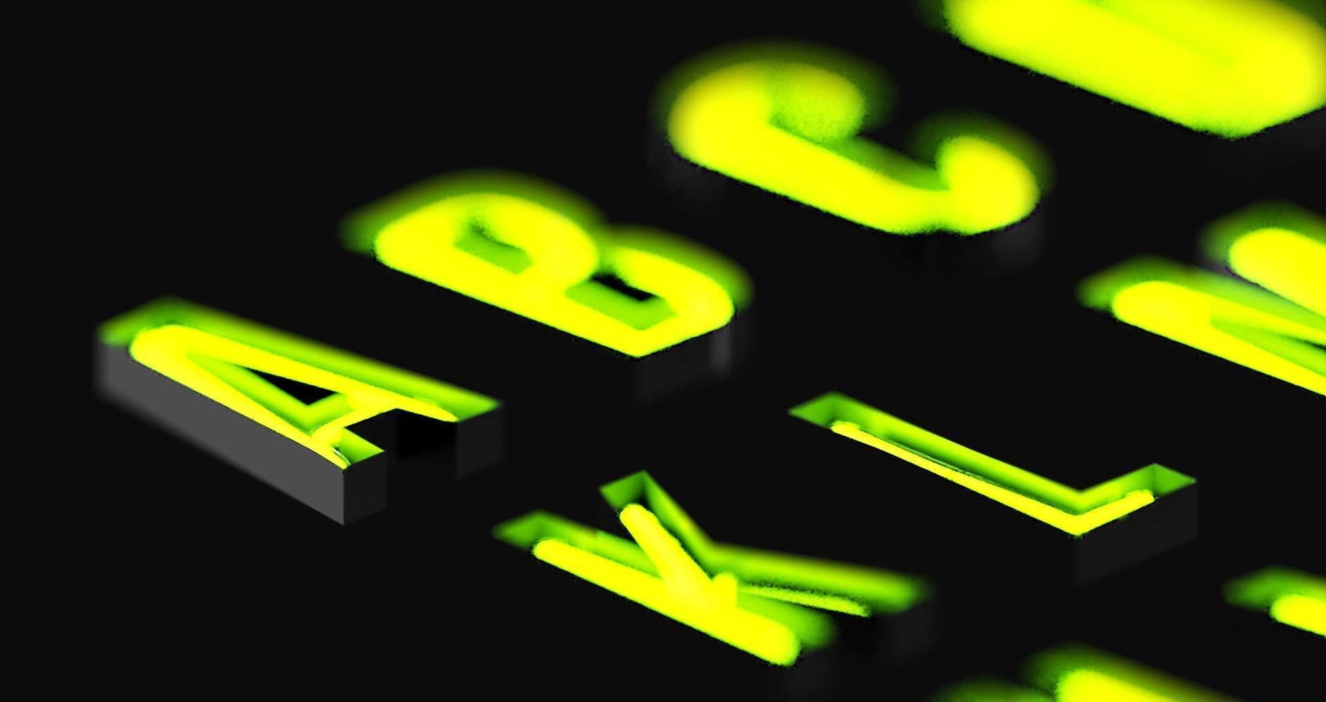 Neon Typography 2 3D model_1