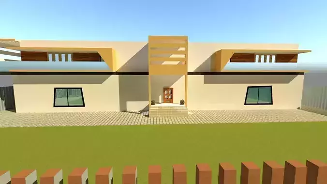 Banglow house at night with lights