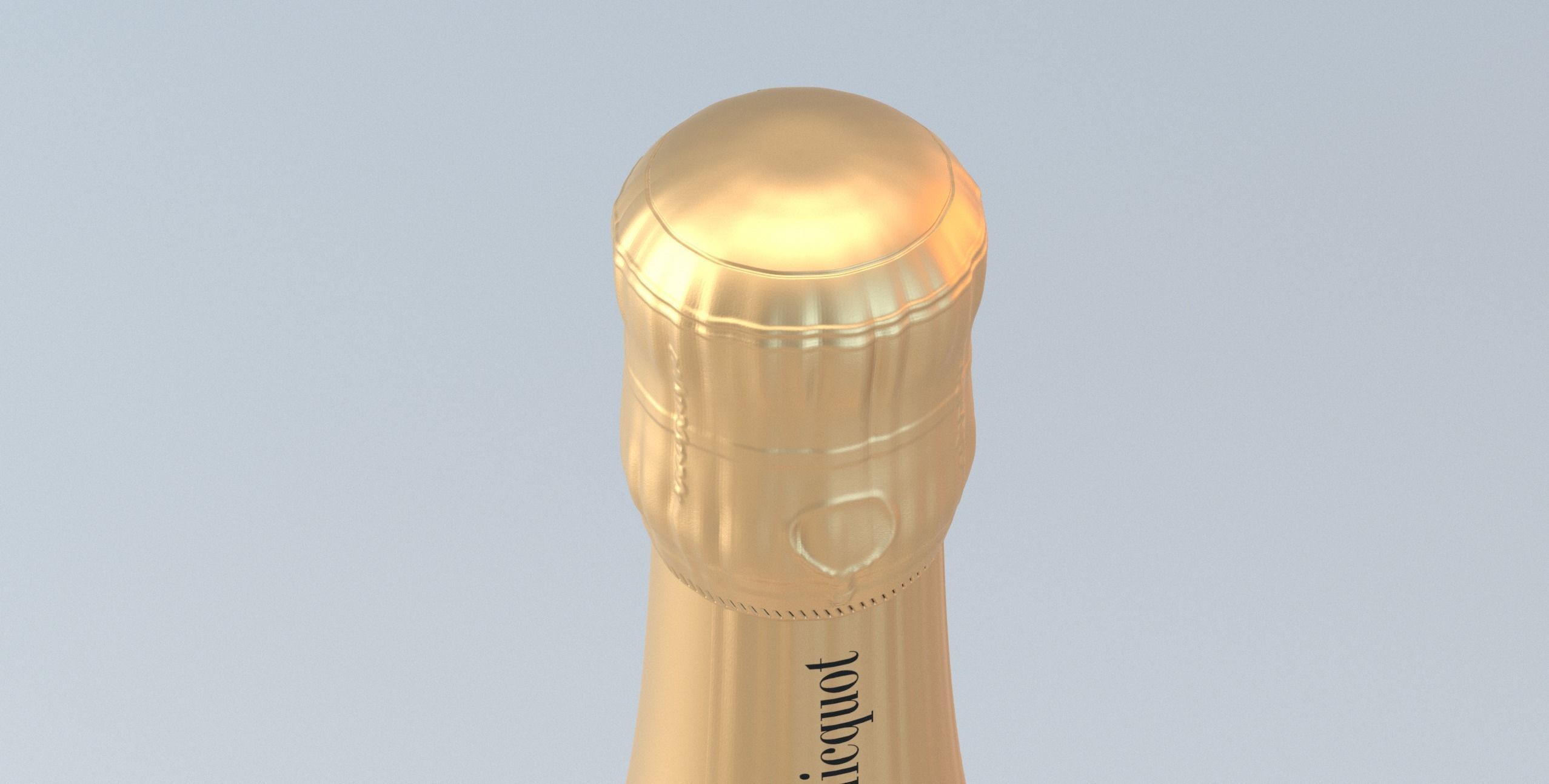  Photorealistic Champagner Bottle with Glass and Tablet 3D model_2