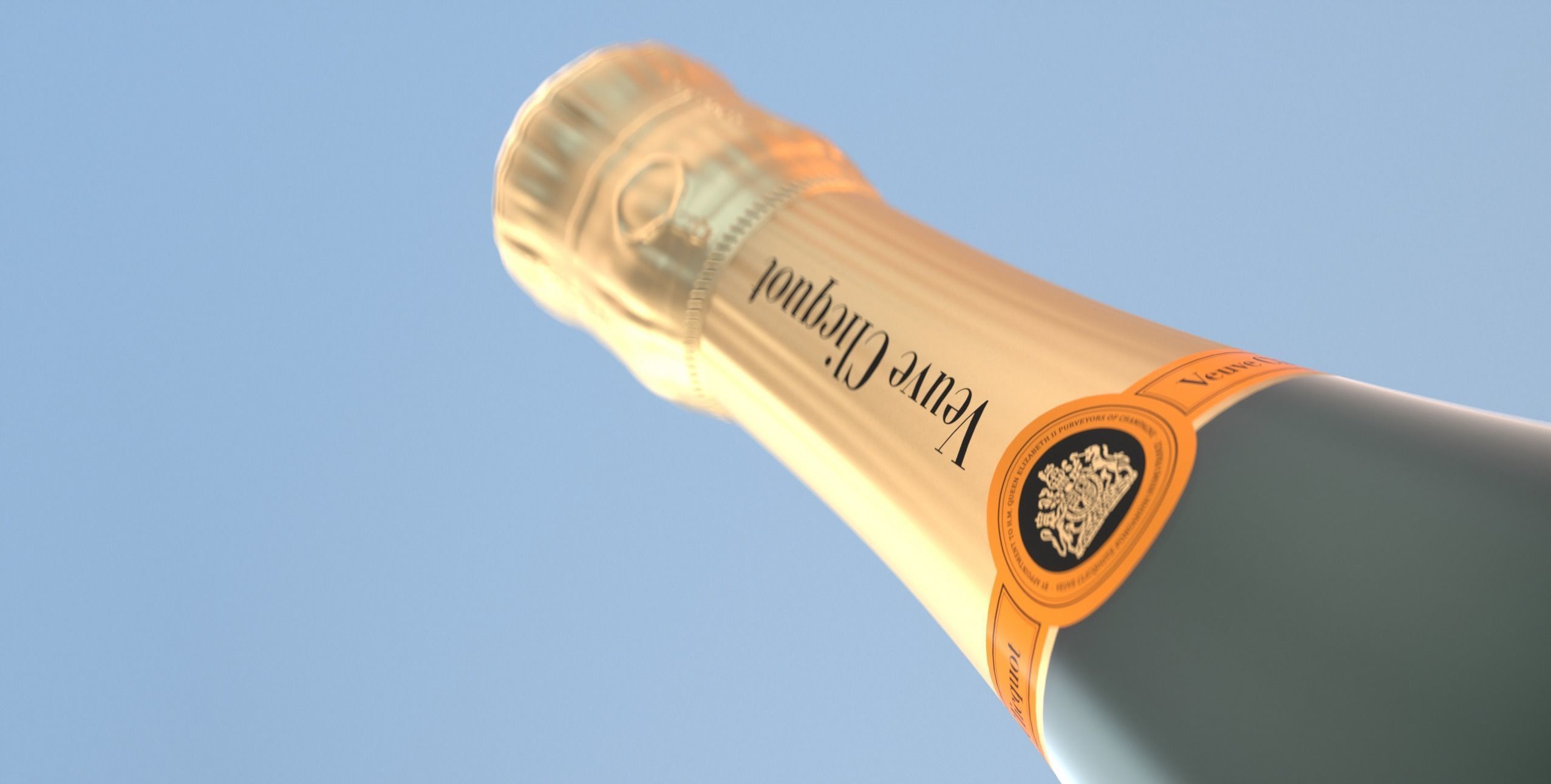  Photorealistic Champagner Bottle with Glass and Tablet 3D model_7