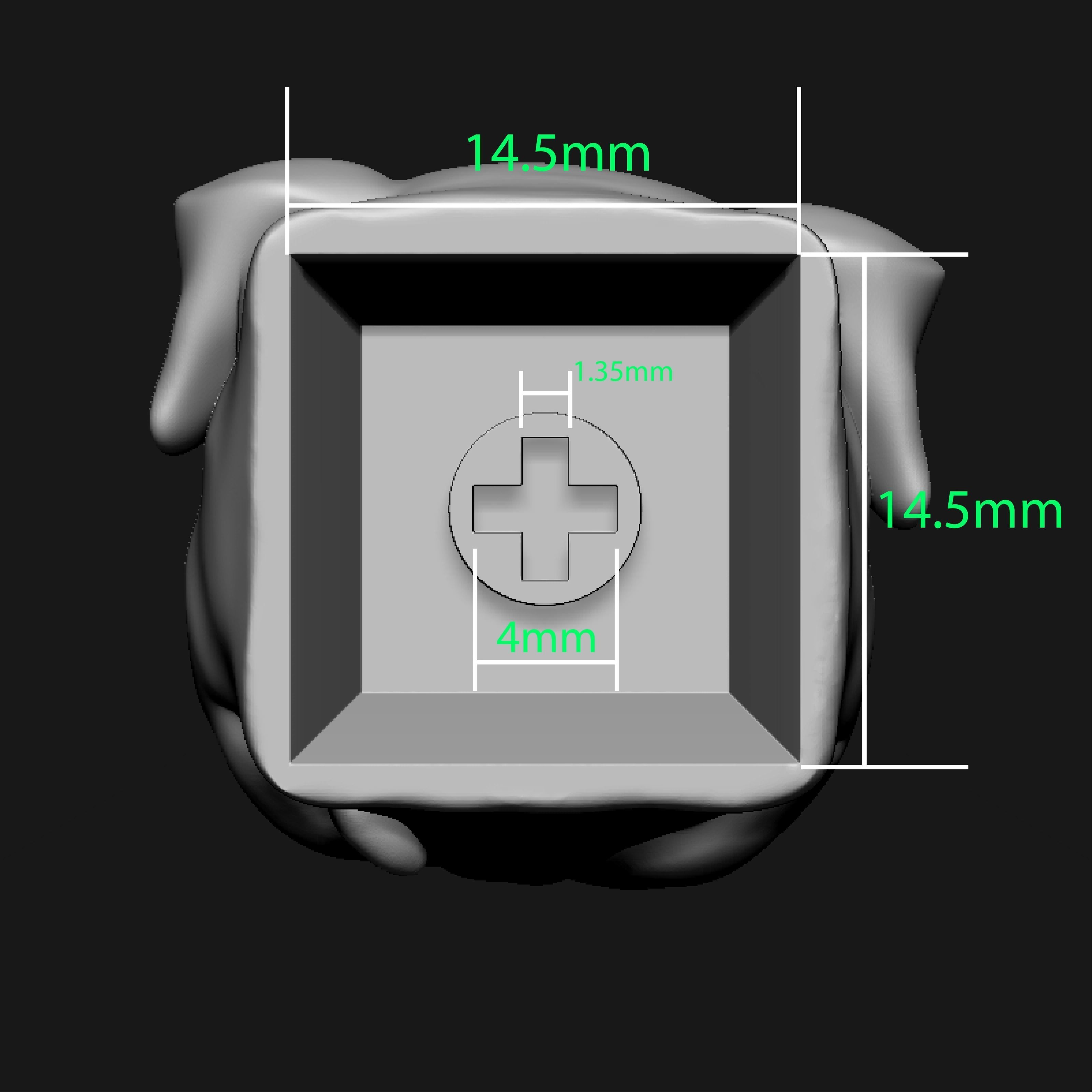 Pug Head Keycap 3D print model_4