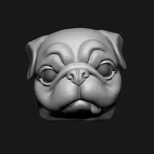 Pug Head Keycap 3D print model