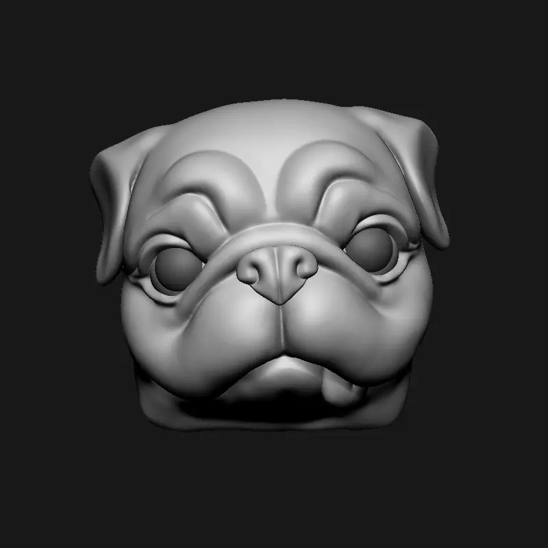 Pug Head Keycap 3D print model_0