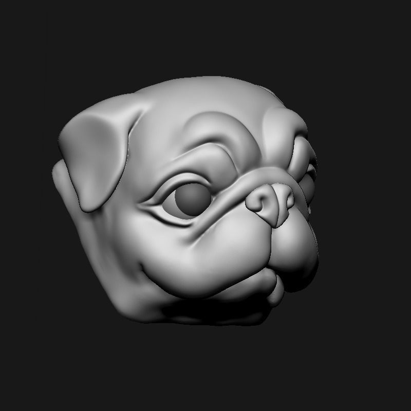 Pug Head Keycap 3D print model_1