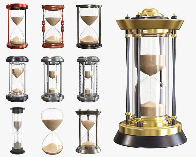 sandglass hourglass with sand in it 3D Model Collection
