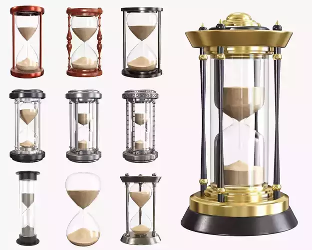 sandglass hourglass with sand in it 3D Model Collection