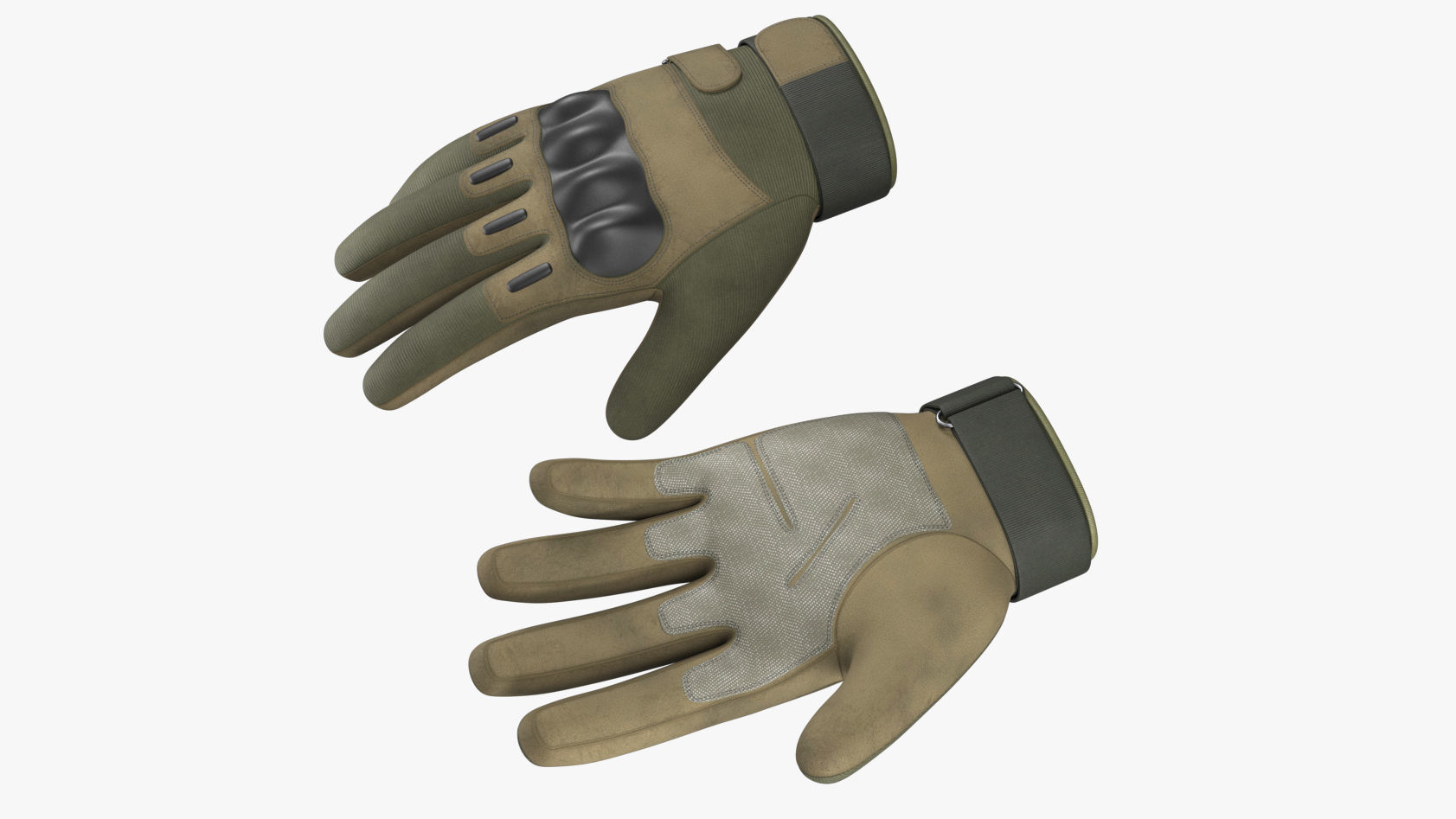 Army Gloves PBR Low-poly 3D model_6