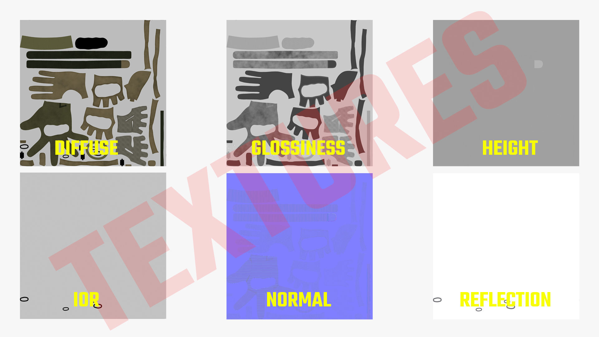 Army Gloves PBR Low-poly 3D model_18