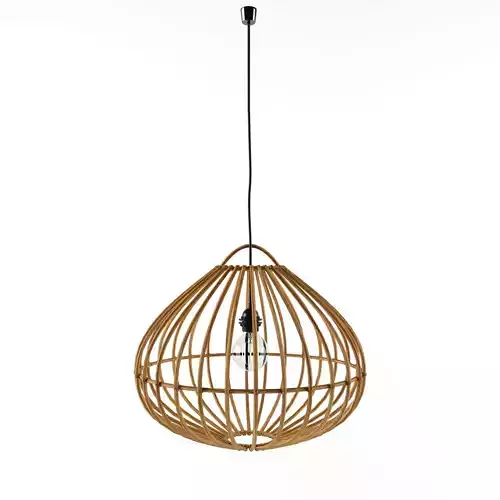 Rustic Hanging Lamp Natural Bamboo Cane Drop