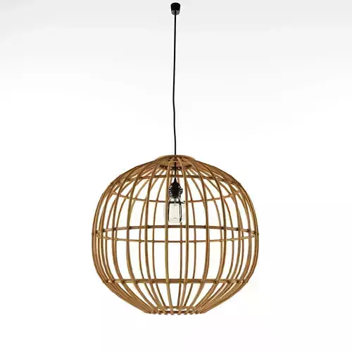 Country Pendant Lamp Natural Bamboo Cane Ball 50