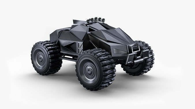 Sci-fi Car PBR Low-poly 3D model