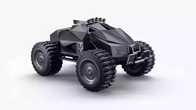 Sci-fi Car PBR Low-poly 3D model