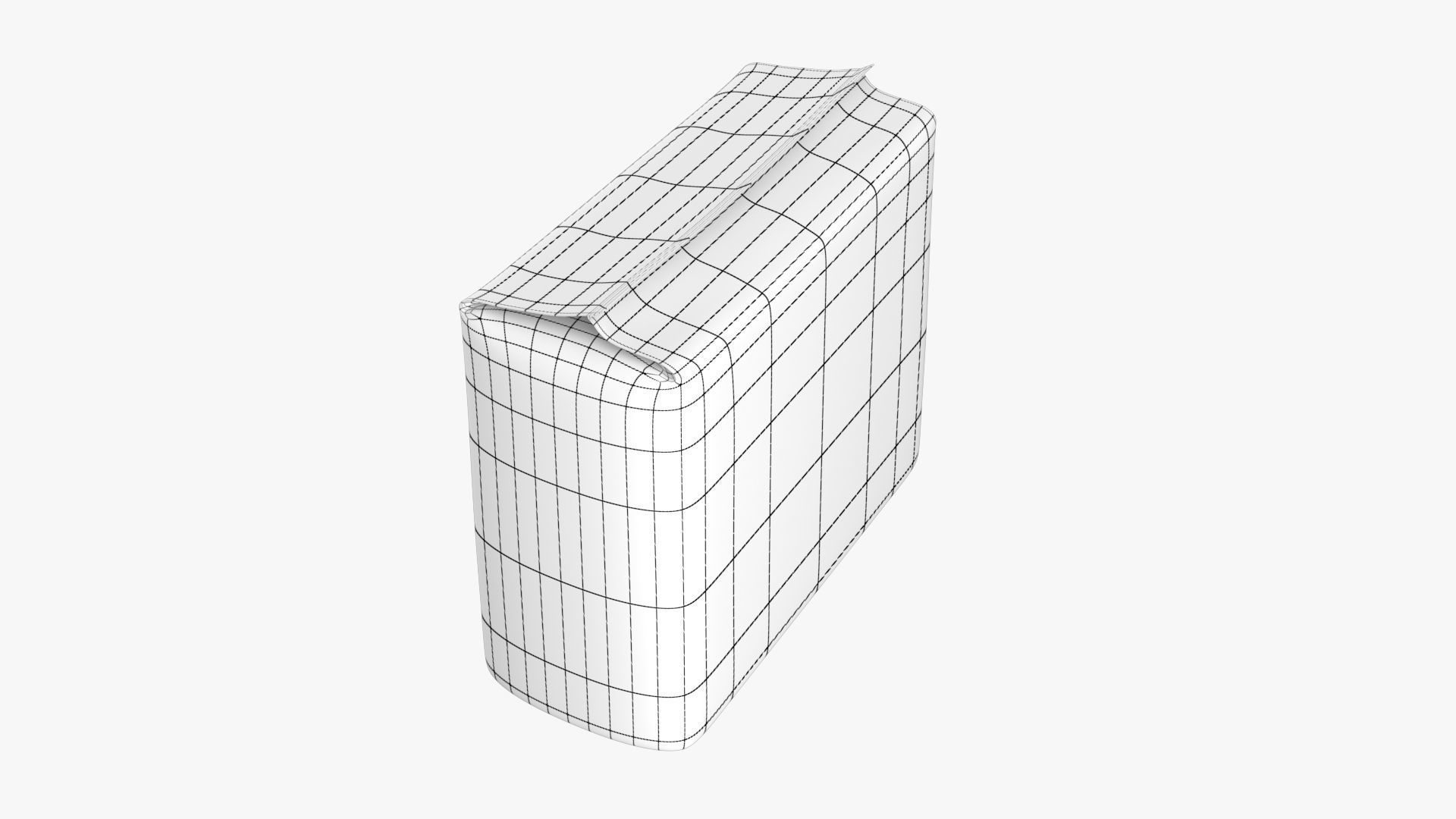 Package PBR silver bag Low-poly 3D model_12