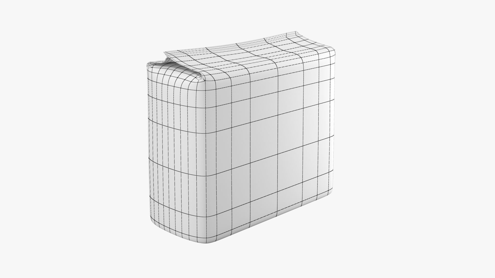 Package PBR silver bag Low-poly 3D model_8