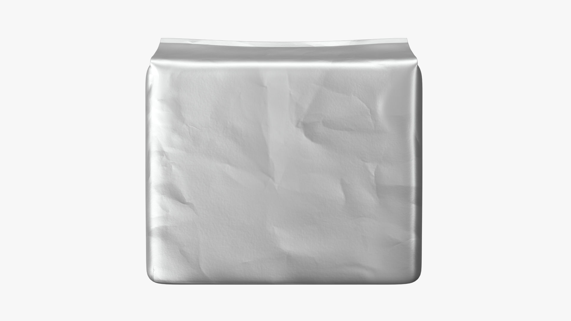 Package PBR silver bag Low-poly 3D model_2