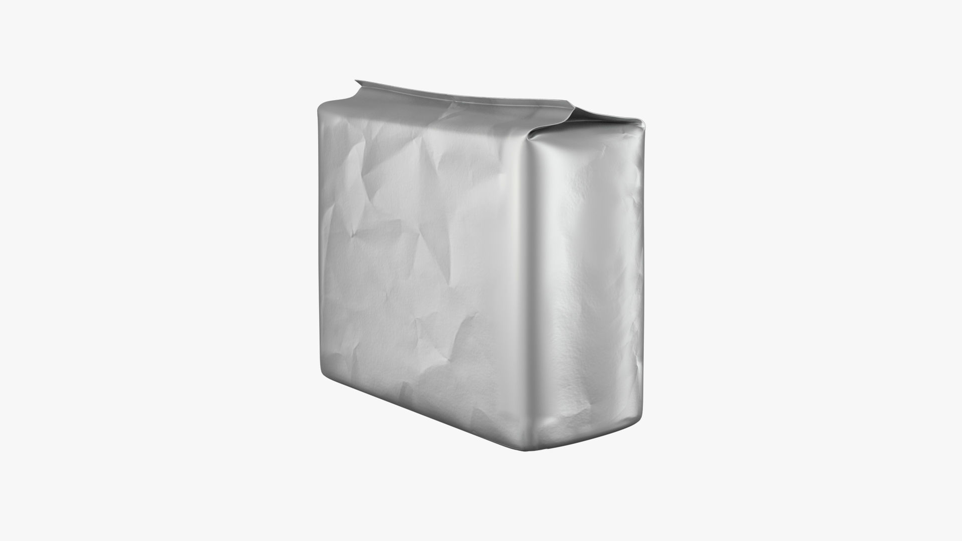 Package PBR silver bag Low-poly 3D model_6