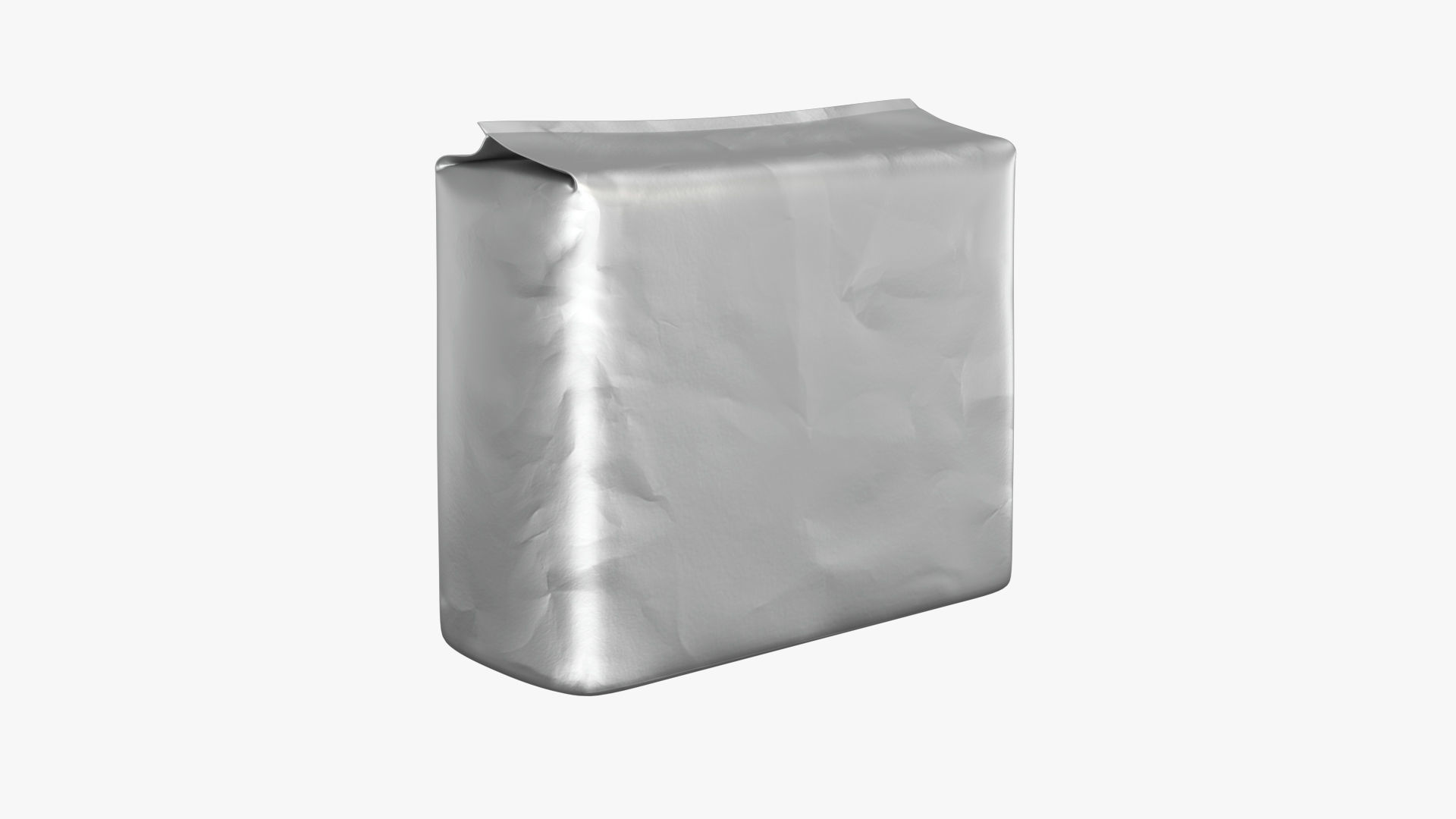 Package PBR silver bag Low-poly 3D model_1